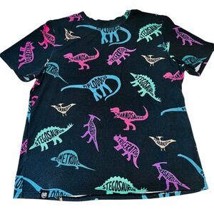 Fresh Hoods Rainbow Dino Graphic Tee XL Stretchy Polyester